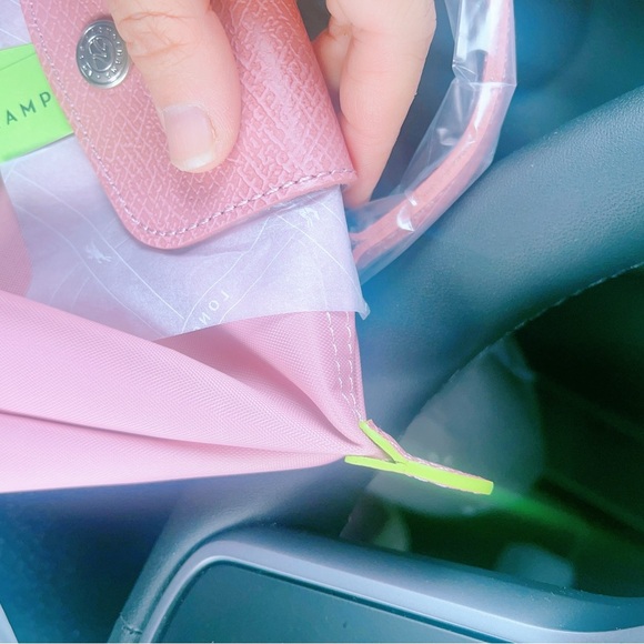 LONGCHAMP LE PLIAGE GREEN POUCH PINK - Picture 10 of 12